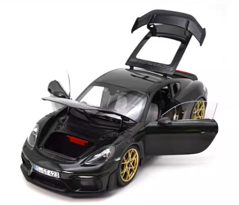 NOREV 2023 Porsche Cayman GT4 RS sports car Hard top dark green 1:18 Car Pre-built Model view8