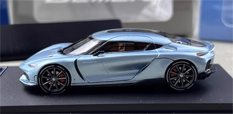 HKM Premium & BriScalemicro Koenigsegg Gemera Ice blue 1:64 Car Pre-built Model view2
