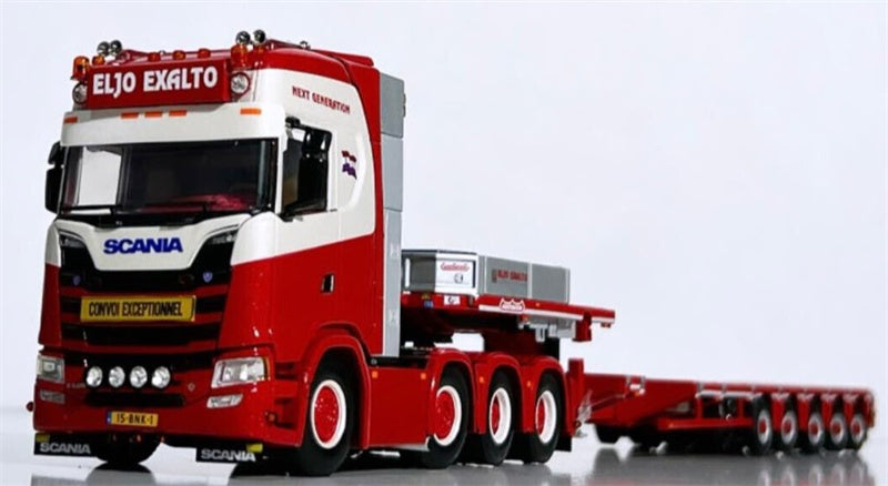 WSI SCANIA S HIGHLINE CS20H 8X4 NOOTEBOOM MCO-PX 5 AXLE ELJO EXALTO 1:50 Truck Pre-built Model