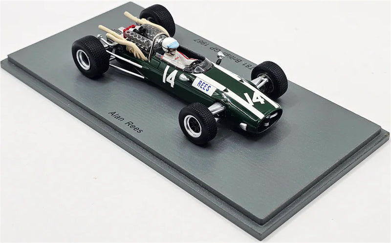 Spark Cooper T81 #14 British GP 1967 Alan Rees Green 1:43 Car Pre-built Model view3