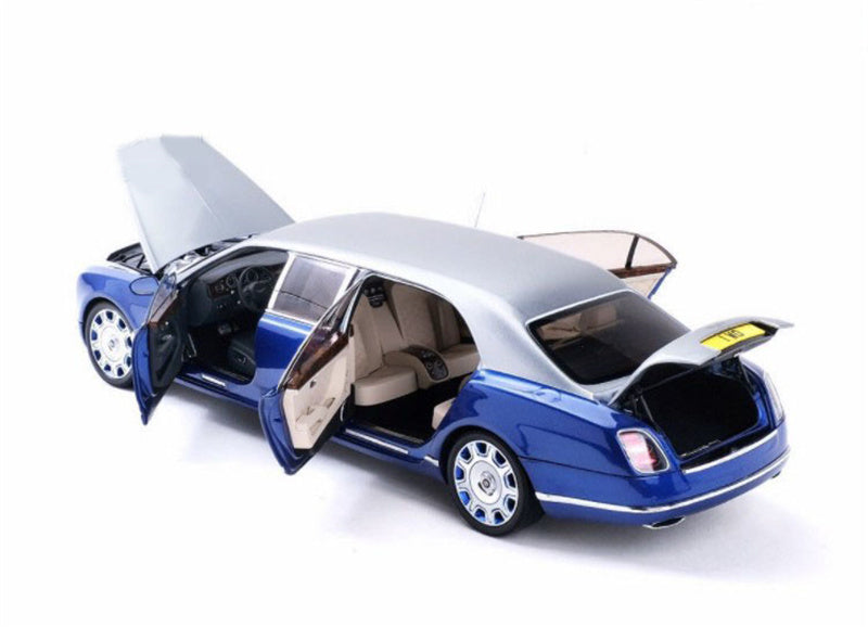 Almost Real BENTLEY Mulsanne Extended Version Silver Blue 1/18 DIECAST CAR