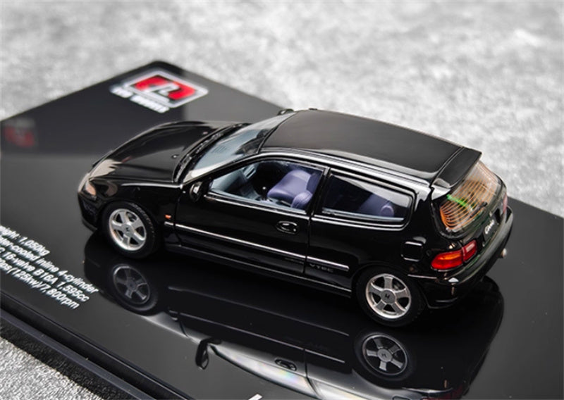 LCD-MODELS Honda Civic SiR II EG6 Fully open black 1:43 Car Pre-built Model view4
