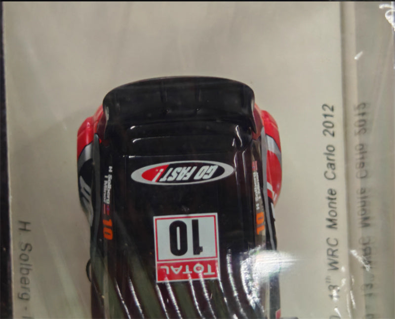 spark Ford fiesta RS #10 13th WRC Monte Carlo 2012 H.Solberg - I.Minor Total HURTIGRUTA CARGLASS 1:43 Car Pre-built Model view3