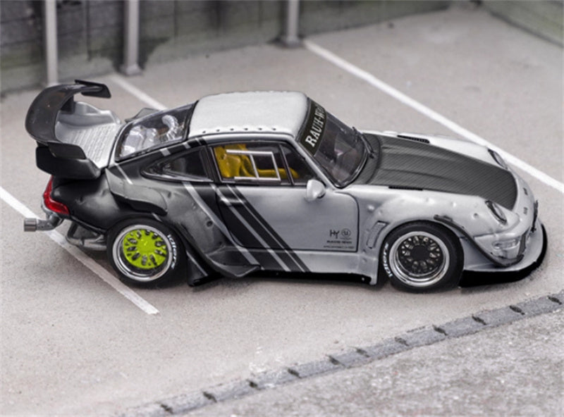Star Model Porsche RWB 993 GT Tail Wing Edition w/ Figure (Accessories package+jack) 1:64 Car Pre-built Model view3