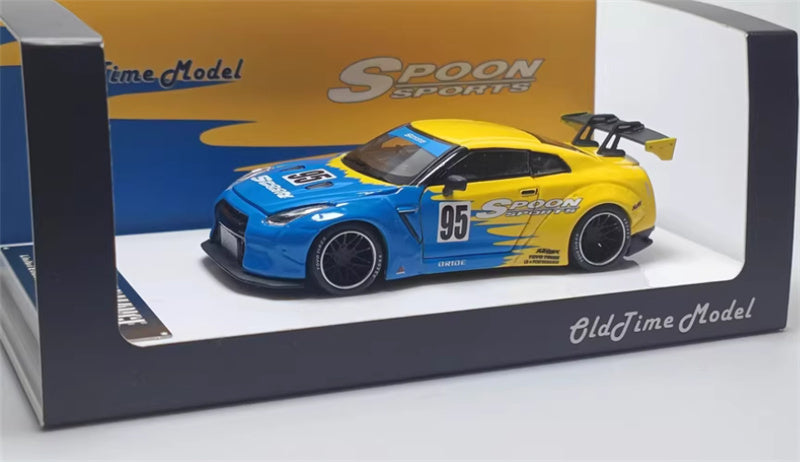 Oldtime Model Nissan GTR R35 LB PERFORMANCE wide body modification Spoon 95# coating 1:64 Car Pre-built Airliner Model Display view7