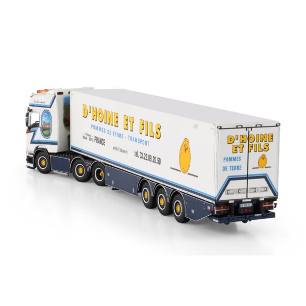 1:50 SCANIA D'HOINE R CR20H 6X2 REEFER TRAILER 3 AXLE WSI Diecast Model