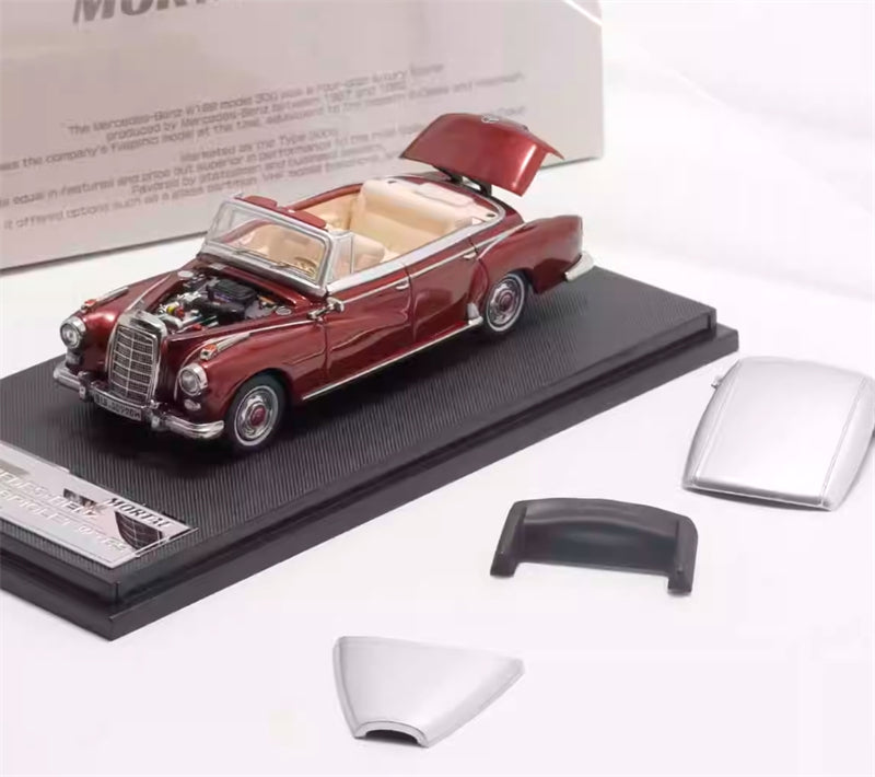 Mortal Model Mercedes Benz TYP 300D Cabriolet W189 Red Silver Double Limited Edition 799PCS ONLY LHD 1:64 car Pre-built Model view8
