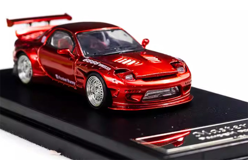 Master Mazda RX-7 FC3S Rocket Runny Pandem Transparent Red Limited Edition 1:64 Car Pre-built Airliner Model Display view4