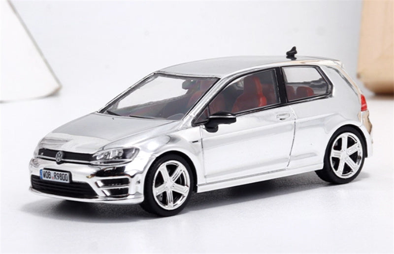 ZOOM Volkswagen Golf 7R Small Steel Cannon silver plating 1:64 Car Pre-built Model view1