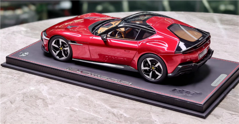 BBR MODELS Ferrari 12CILINDRI Panoramic Roof Rosso Fuoco Leather base Limited Edition 72PCS ONLY 1:18 Car Pre-built Model view4