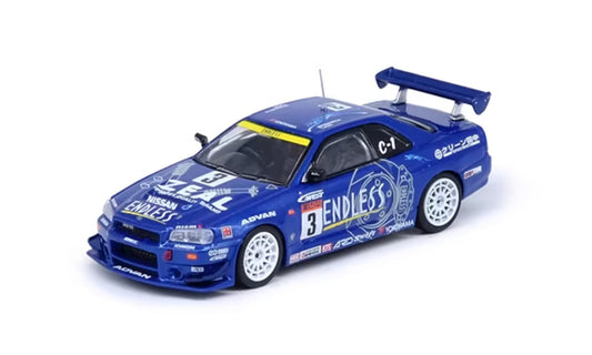 INNO64 2002 Nissan Skyline GT-R R34 #3 Blue 1:64 car Pre-built Model view1