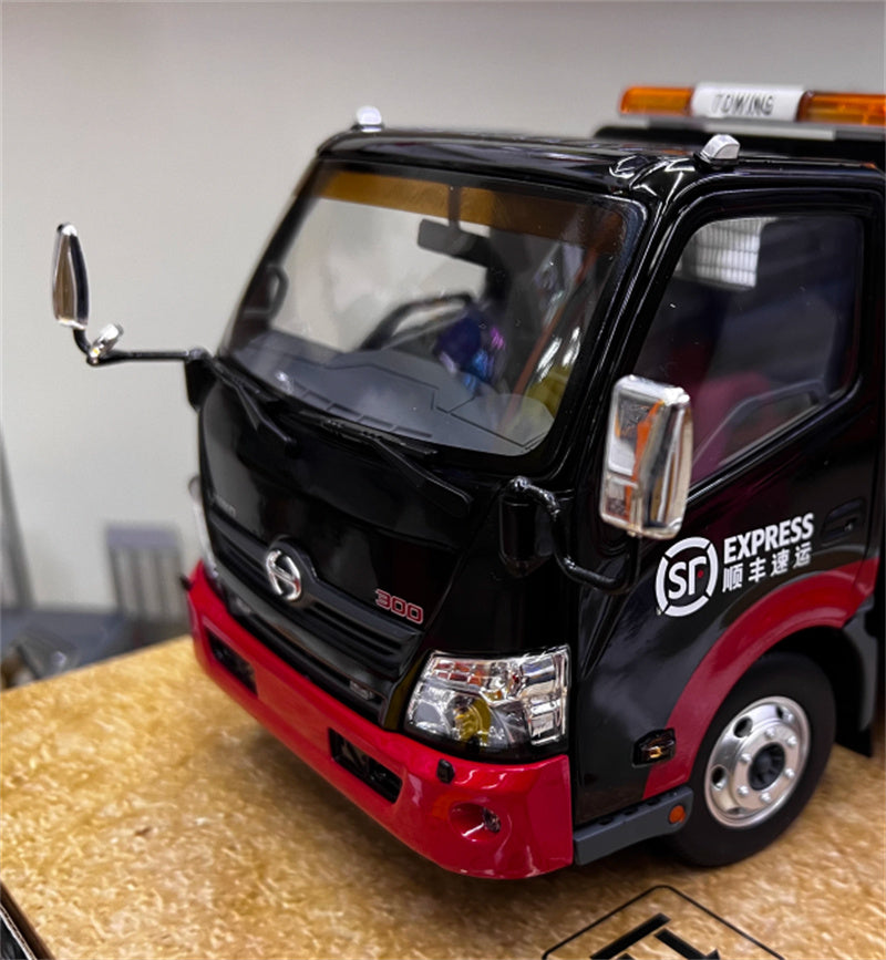 TINY Hino 300 SF Express Flatbed Trailer 1:18 Truck Pre-built Model