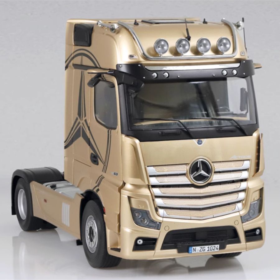 NZG Mercedes Benz Actros Lohr Champagne gold Benz logo + double-layer trailer KIT 1:18 DIECAST Truck Lorry