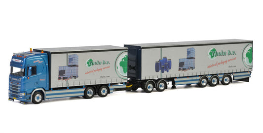 WSI SCANIA S HIGHLINE CS20H 6x2 TAG AXLE CURTAINSIDE LZV COMBI Tholu b.v. 1:50 Model