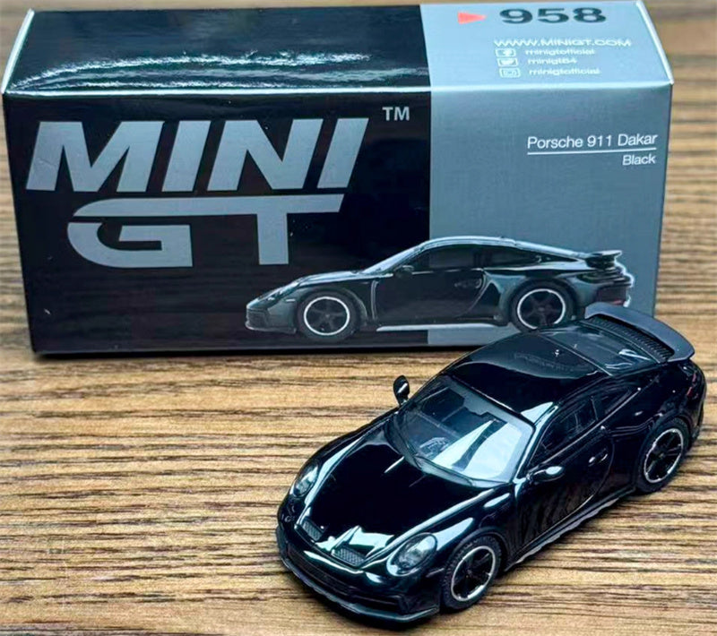 MINIGT Porsche 911 Dakar Black color box packaging 1:64 Car Pre-built Model view8