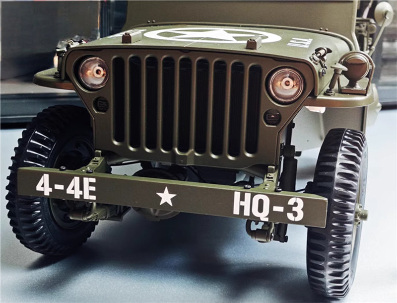 PREMIUM X 1943 Jeep Wells MB Trailer M3 Anti Tank Set Olive green 1:8 DIECAST Tank