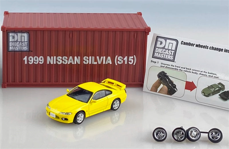CATERPILLAR NISSAN SILVIA S15 yellow Right hand drive 1:64 Car Pre-built Model