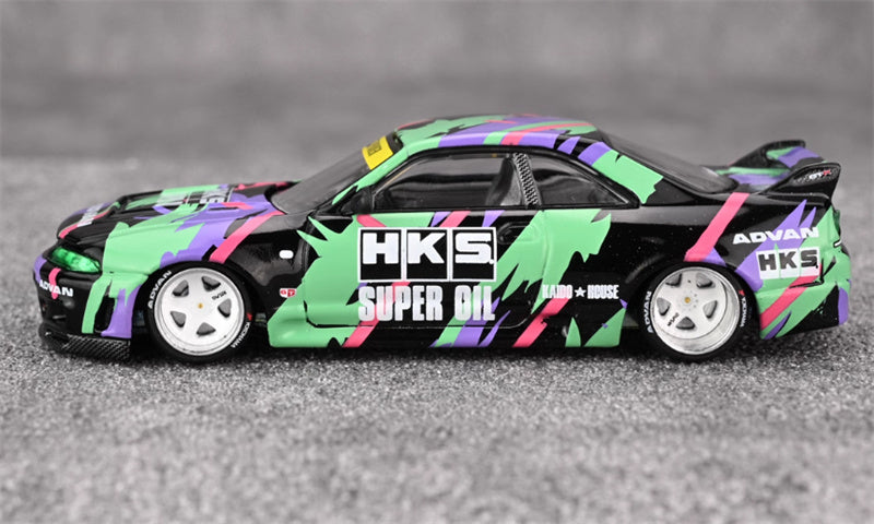 KaidoHouse x MiniGT Nissan Skyline GT-R R33 HKS V1 supercar 1:64 Car Pre-built Model view4