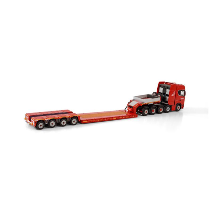 WSI SCANIA S HIGHLINE CS20H 10X4 LOW LOADER - 4 AXLE NOOTEBOOM RED LINE 1/50 DIECAST Truck Lorry
