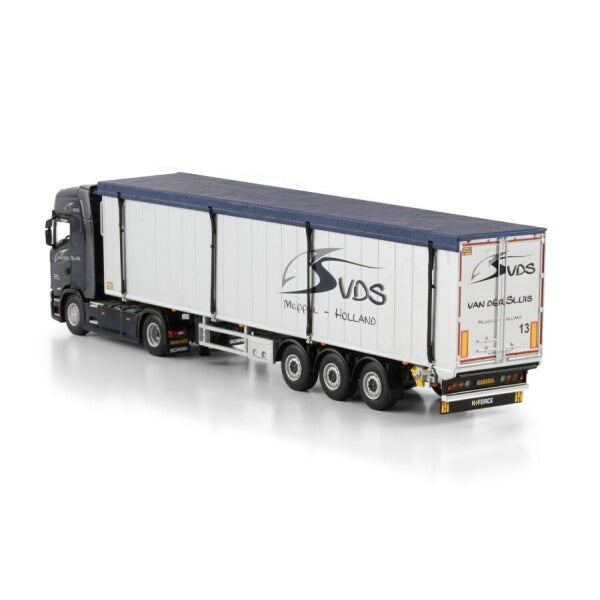 1:50 SCANIA VAN DER SLUIS S CS20H 4X2 TRAILER 3 AXLE WSI  Black Diecast Model
