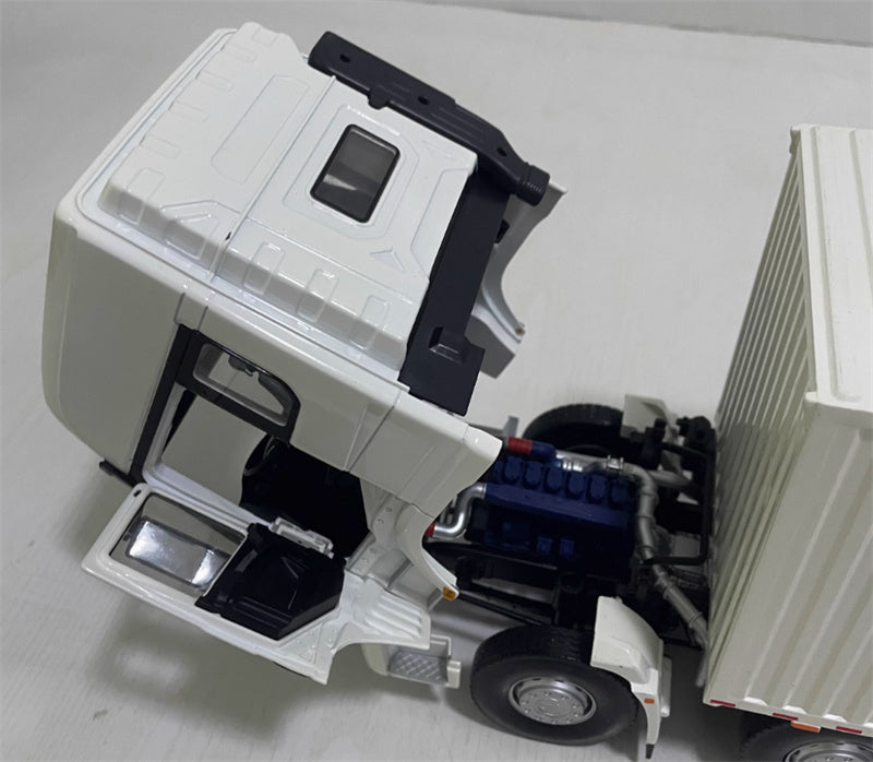 SHACMAN Delong X3000 Container Truck white 1:24 Truck Pre-built Model