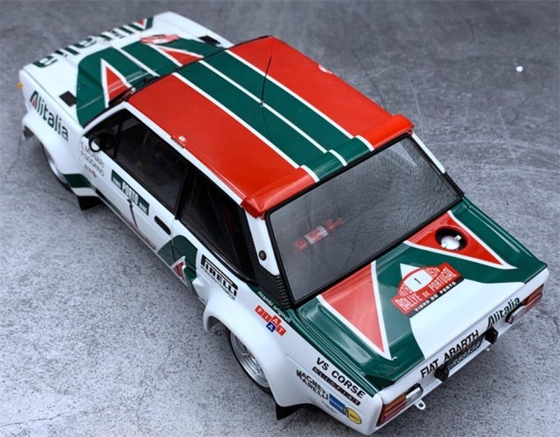 Kyosho Fiat 131 1978 Rally Alitalia Pirelli MHAGNET MARELL HOTEL ESTORIL SOL mirafiori 1:18 Car Pre-built Model view5