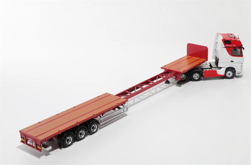 GCD Mercedes Benz Actros 3-Axle Gigaspace 6x2 Semi-trailer truck & scaleble Red white 1:64 Truck Pre-built Model view4