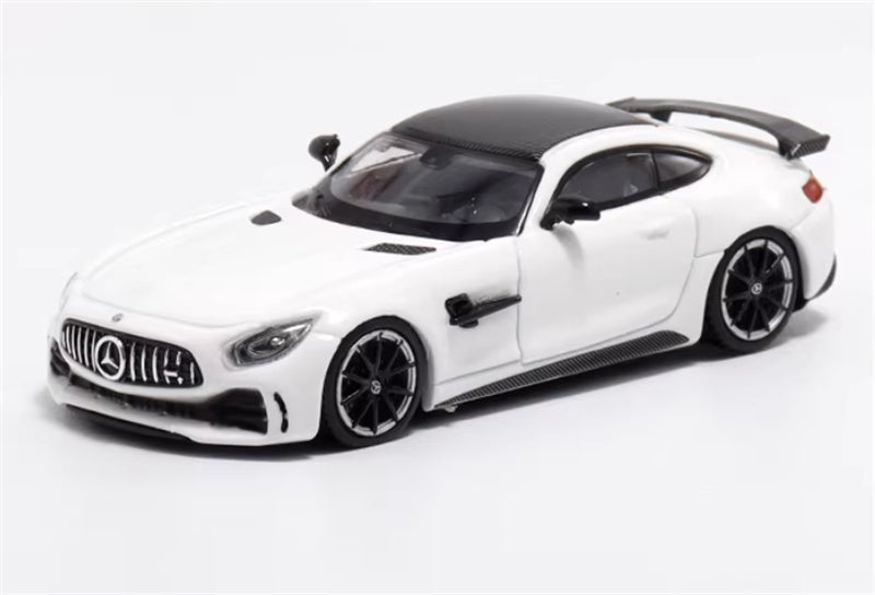 MJ Model 2017 Mercedes AMG GTR C190 First Generation Supercar Snow Mountain White Limited Edition 1000PCS Only 1:64 Car Pre-built Airliner Model Display view1