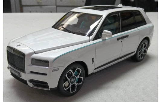 1:18 Cullinan Rolls-Royce BB wheel Limited Edition 200PCS ONLY White blue double waistline Diecast Model view1