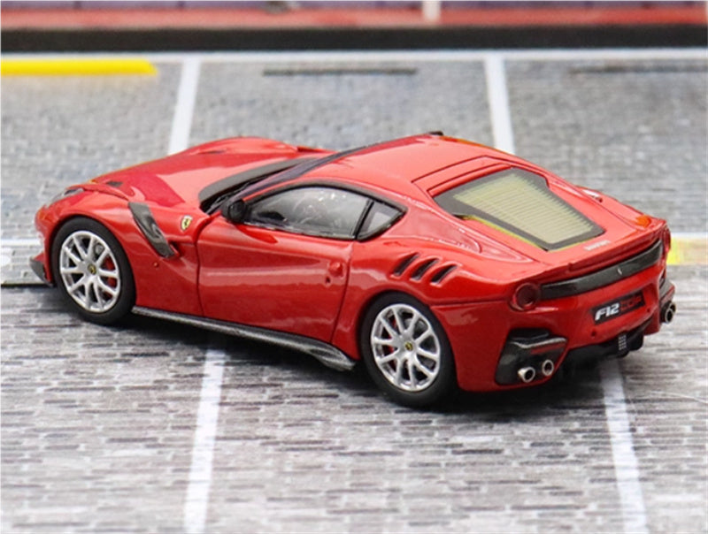 Stance Hunters Ferrari F12 TDF Supercar Limited Edition 799PCS ONLY Red - Silver Wheel 1:64 Car Pre-built Model view2