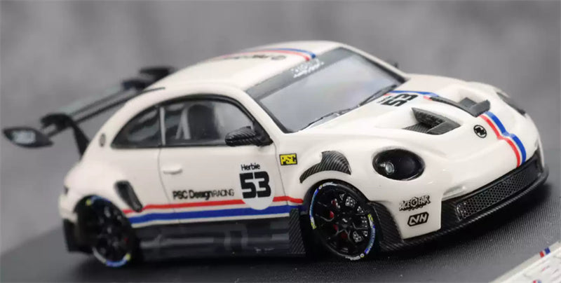 1:64 Porsche 911 992 GT3 Beetle RS milky white Herbie 53# TimeMicro x PSC DESIGN Limited Edition DIECAST Civil Car Model