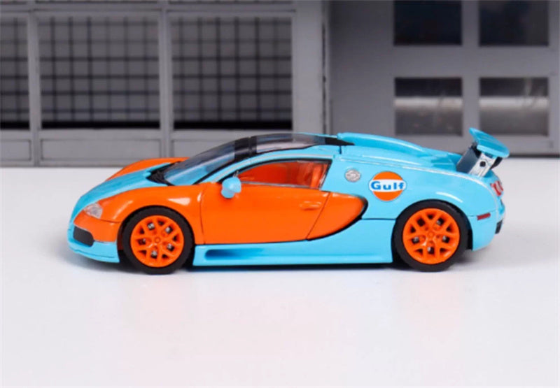 Mortal Bugatti Veyron Gulf Orange Wheel Limited Edition 799PCS ONLY 1:64 Car Pre-built Model view3