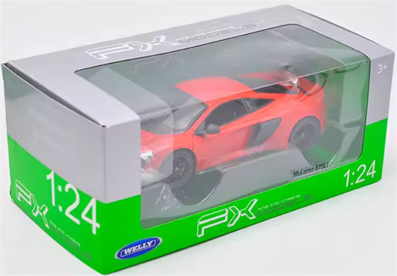 1:24 Mclaren 675LT supercar  orange-red  WELLY  DIECAST Car Model