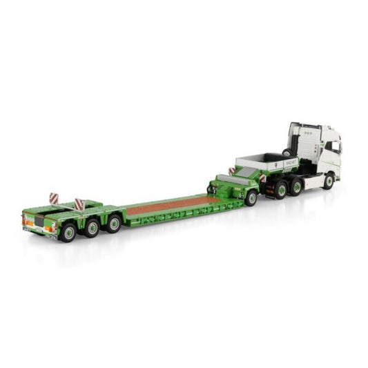 1:50 VOLVO RACHET FH5 6X4 LOW LOADER W/ DOLLY 1 AXLE -3 AXLE WSI Diecast Model
