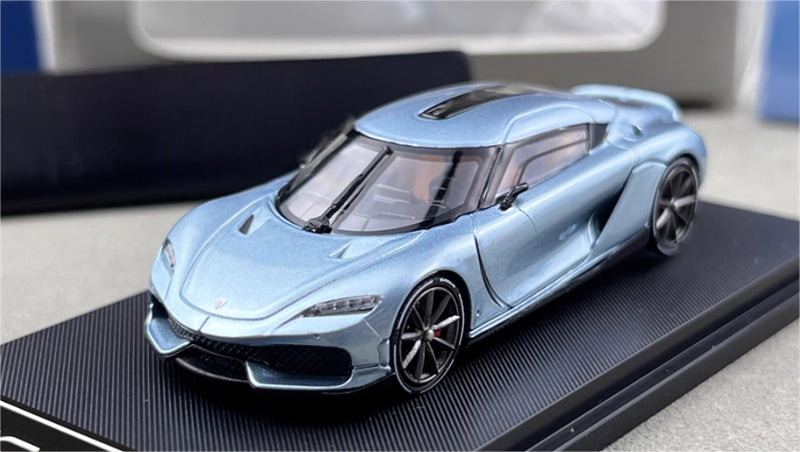 HKM Premium & BriScalemicro Koenigsegg Gemera Ice blue 1:64 Car Pre-built Model view1