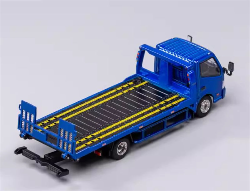 GCD Hino 300 Road Wrecker Trailer Flatbed Tow Truck BLUE RHD 1:64 Truck Pre-built Model view7