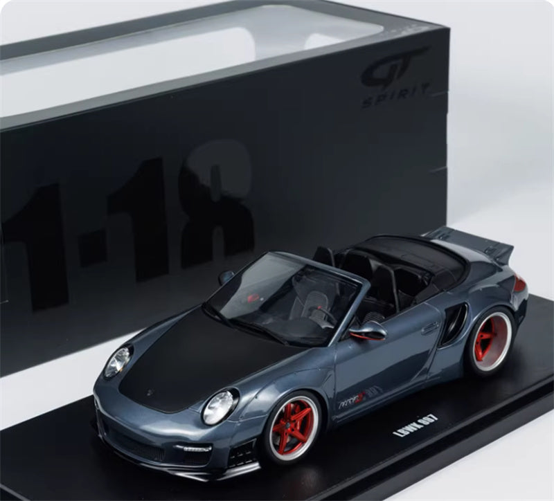 1:18 PORSCHE LB-WORKS 997 2016 Grey - Black Cover  GT SPIRIT Limited Edition Resin Car Model