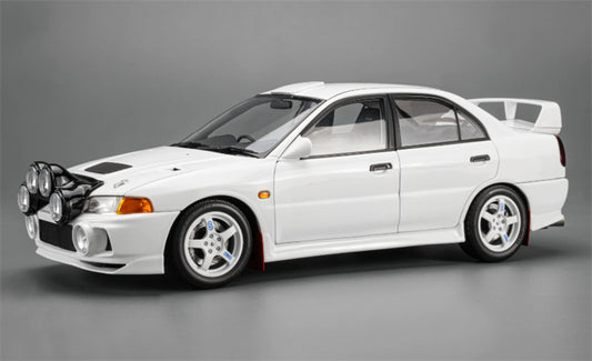1:18 Mitsubishi Lancer Evolution IV GSR  WHITE / BONNET RALLY LAMP POD MOTORHELIX Limited Edition 499PCS ONLY DIECAST Model