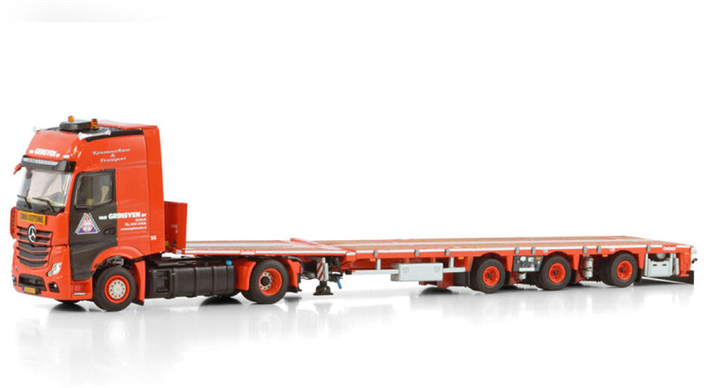 WSI  ACTROS MP5 GIGA SPACE 4X2 FLATBED MEGA TRAILER - 3 AXLE Van Grinsven BV 1:50 Truck Pre-built Model
