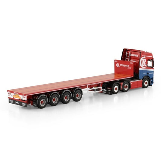 1:50 SCANIA RYGAARD R CR20H 6X2 FLATBED TRAILER 4 AXLE WSI   Diecast Model