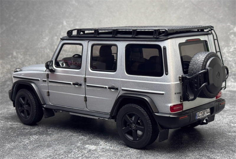 NOREV 2024 Mercedes Benz G500 G-Class off-road Silver luggage rack version 1:18 Car Pre-built Model view4