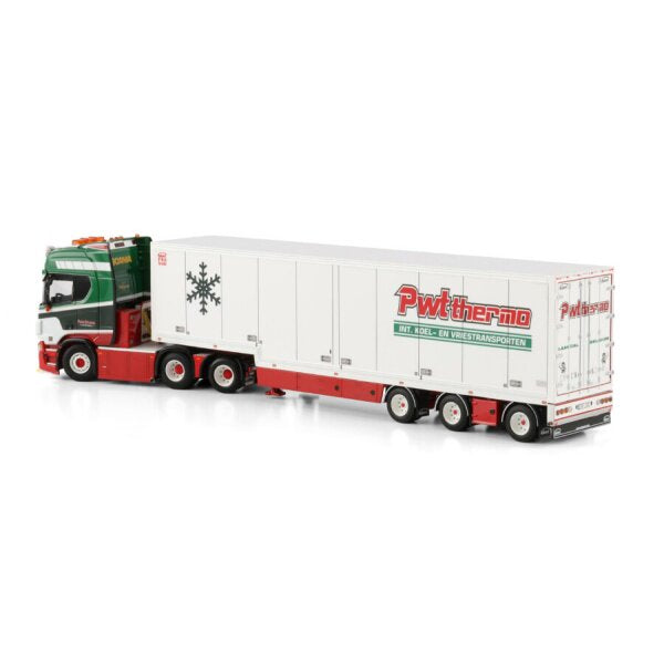 1:50 SCANIA PWT THERMO R CR20H 6X2 SEMI BOX TRAILER 3 AXLE WSI Diecast Model