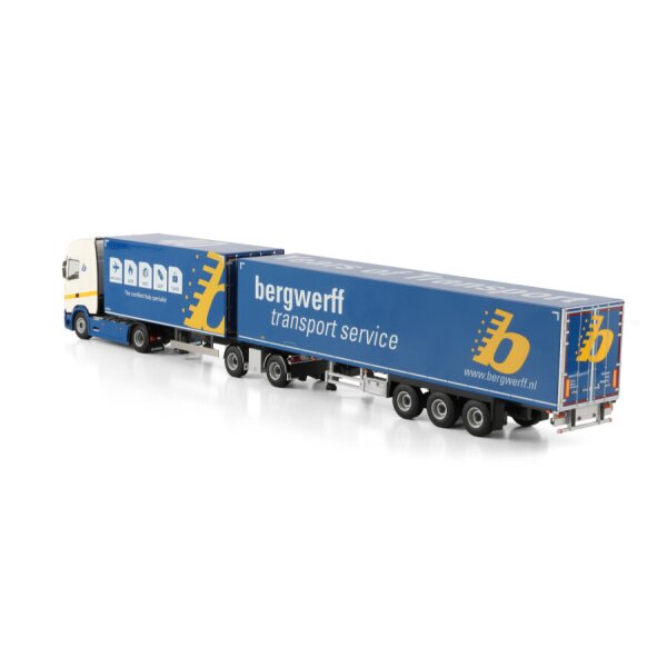 1:50 SCANIA BERGWERFF S CS20H 4X2 3 AXLE DRAWBAR ROAD TRAIN 2 AXLE WSI Diecast Model