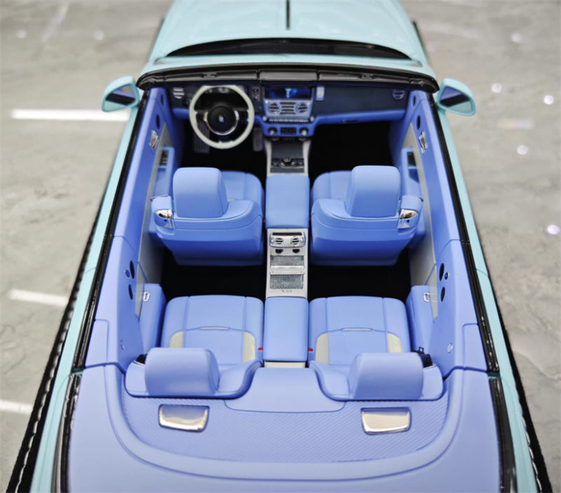 HH Model Rolls Royce Convertible Dawn BB Edition Mint Green 1:18 Car Pre-built Model view2