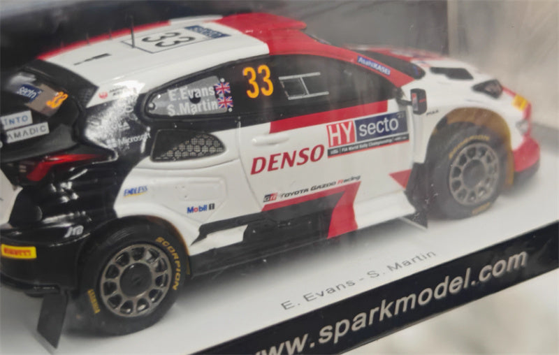 Spark TOYOTA GR Yaris Rally1 HYBRID GAZOO Racing WRT Winner Rally Finland 2023 E.Evans - S.Martin 1:43 Car Pre-built Model view6