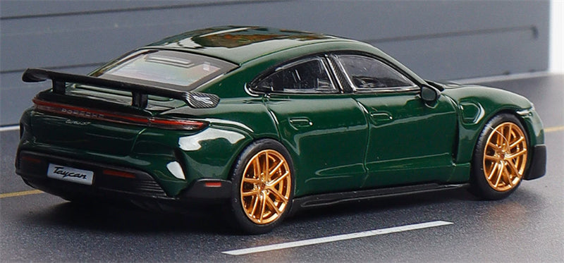 1:64 Porsche Taycan Turbo GT green Trends Hobby DIECAST Civil Car Model