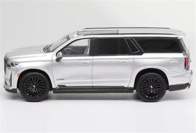 Shadow pro Cadillac Escalade ESV 2023 SUV Silver 1:64 car Pre-built Model view3