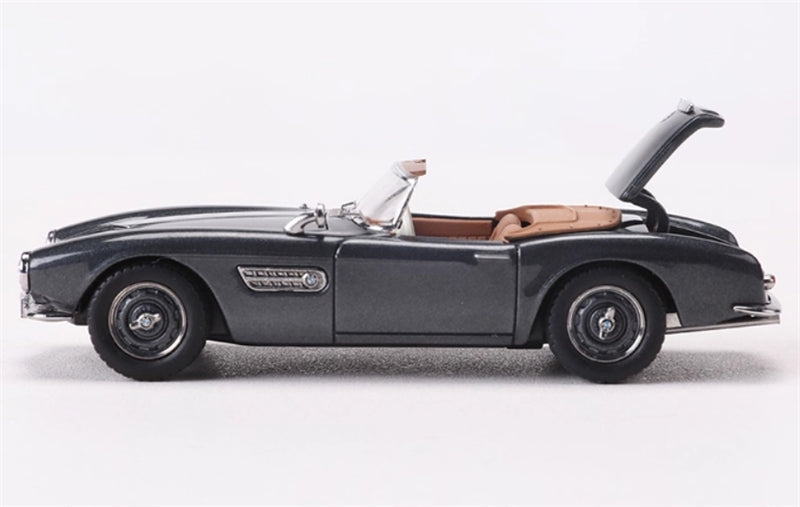 GFCC BMW 507 Roadster Retro Car 1957 Grey Convertible hardtop 1:64 car Pre-built Model view4