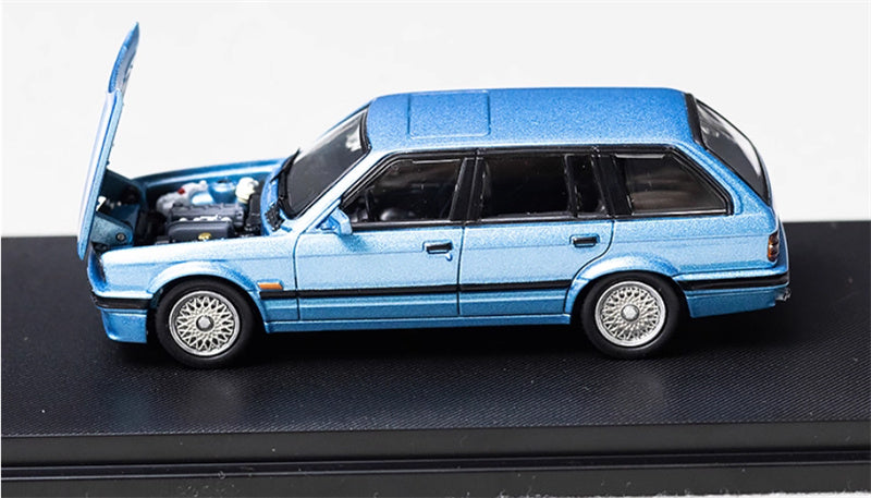 Mortal BMW E30 3 Series Touring regular version Openable Hood Pearl Blue Limited Edition 799PCS ONLY 1:64 Car Pre-built Model view6