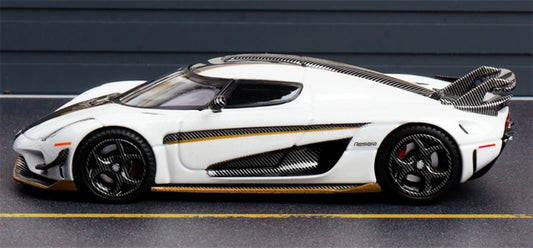 1:64 Koenigsegg Regera Carbon fiber pearl white SC ART DIECAST Civil Car Model